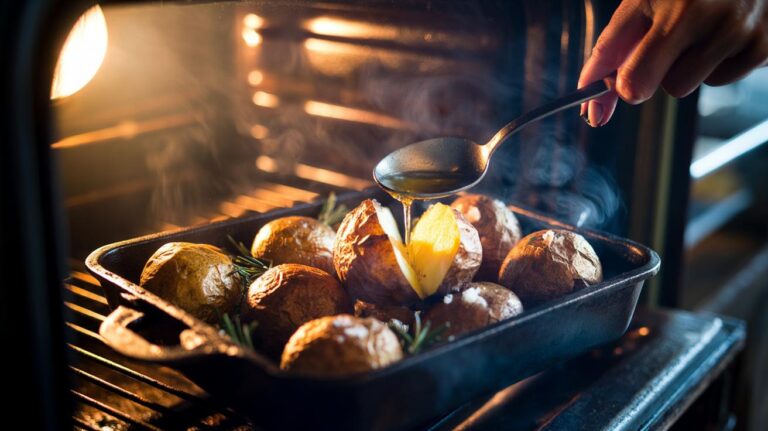 Illustration of the 5-4-3 method for achieving crispy roast potatoes